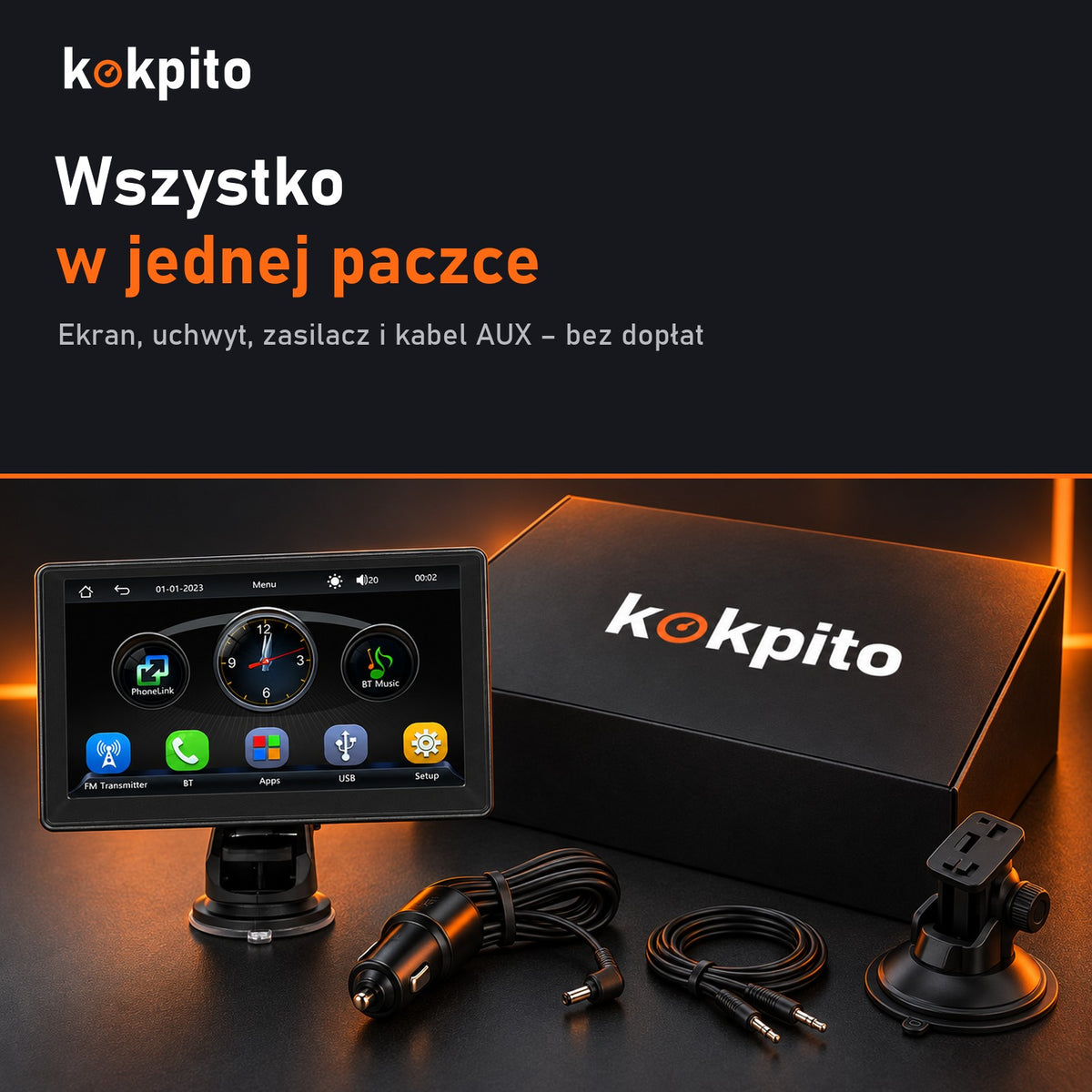 Ekran CarPlay i Android Auto do każdego auta – Kokpito