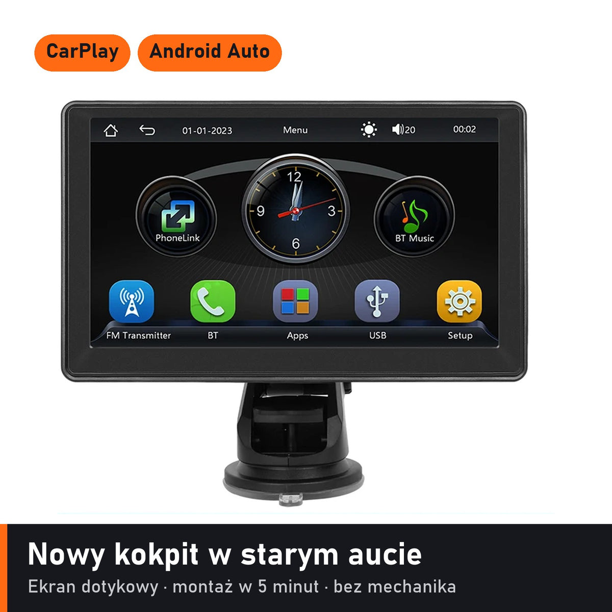Ekran CarPlay i Android Auto do każdego auta – Kokpito